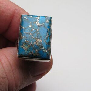 *925 Sterling Silver copper Turquoise Ring